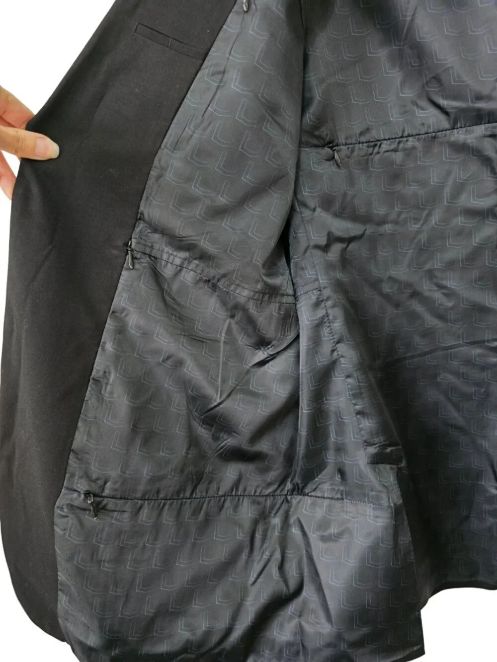 SCOTTeVEST Sport Coat Mens 44L Black Sports Jacket Travel Blazer Multi-Pockets